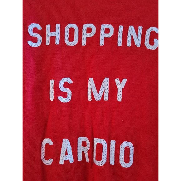 Wildfox Red Shopping Is Cardio white Label sweater size Medium long sleeve - Picture 2 of 7